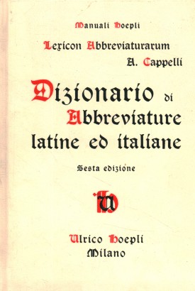 Diccionario de abreviaturas latinas e italianas.