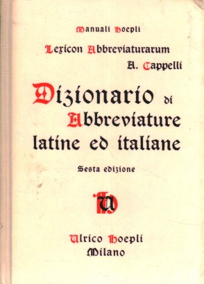 Dictionnaire des abréviations latines et italiennes