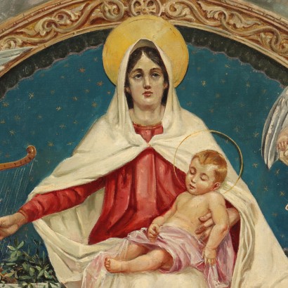 Painting Madonna with Child and Angels