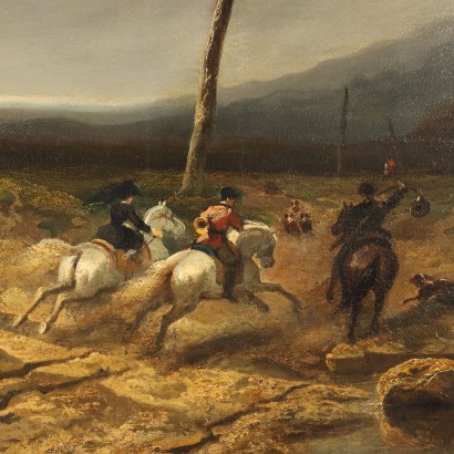 Painting by Felix Bovie,Landscape with hunters on horseback,Felix Bovie,Felix Bovie,Felix Bovie,Felix Bovie,Felix Bovie,Felix Bovie