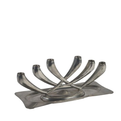 Vintage Candle-Holder and Tray Pewter G. Patrini Atena Italy