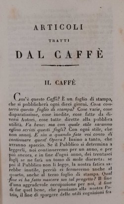 Articoli tratti dal Caffè