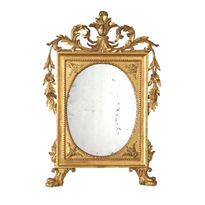 Antique Neoclassical Mirror Gilded Wood Tuscany XVIII Century