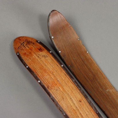 Skis en bois avec fixations Kandahar