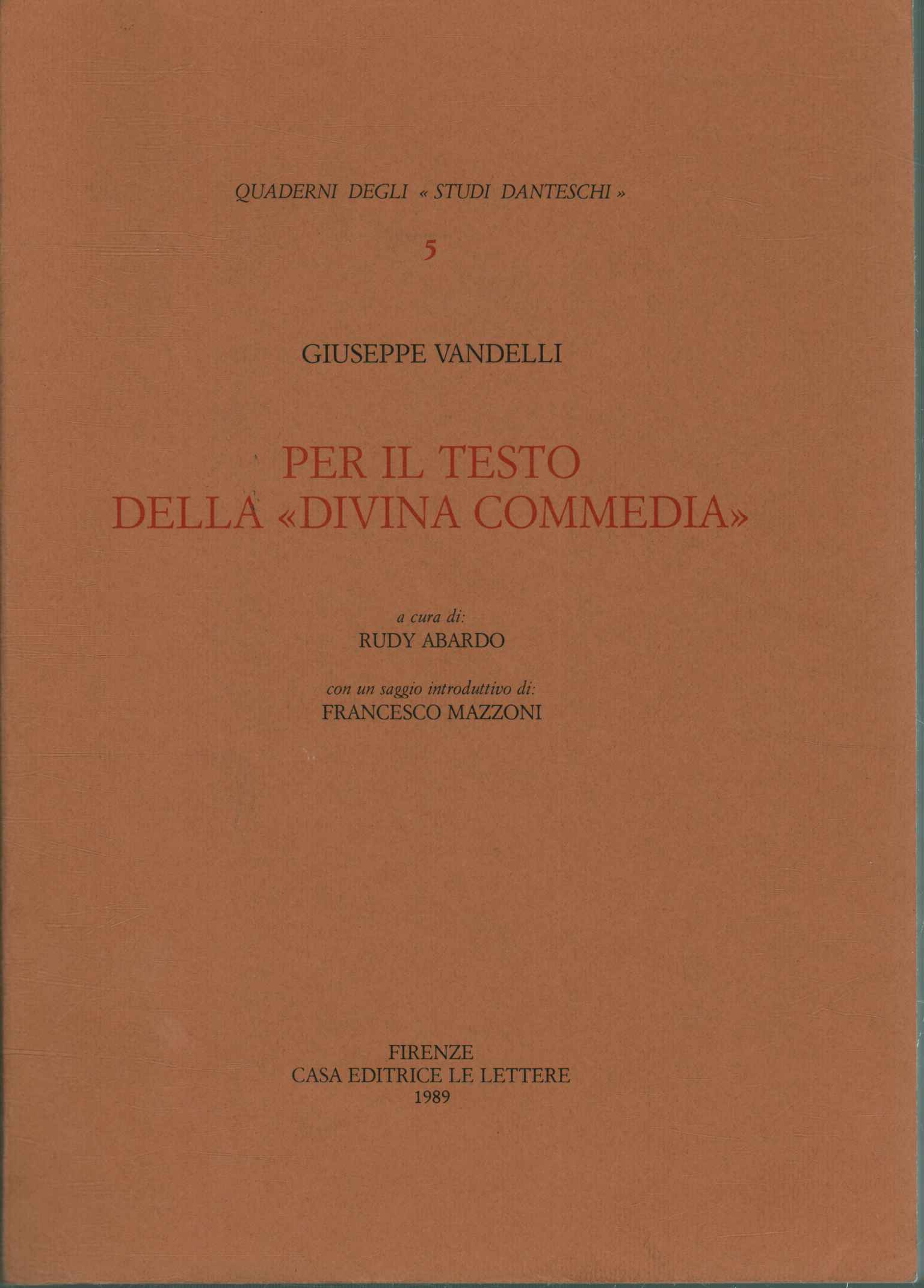 Per il testo della Divina commedia