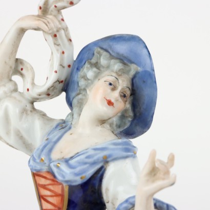 Pareja de figuras de porcelana Capodim.