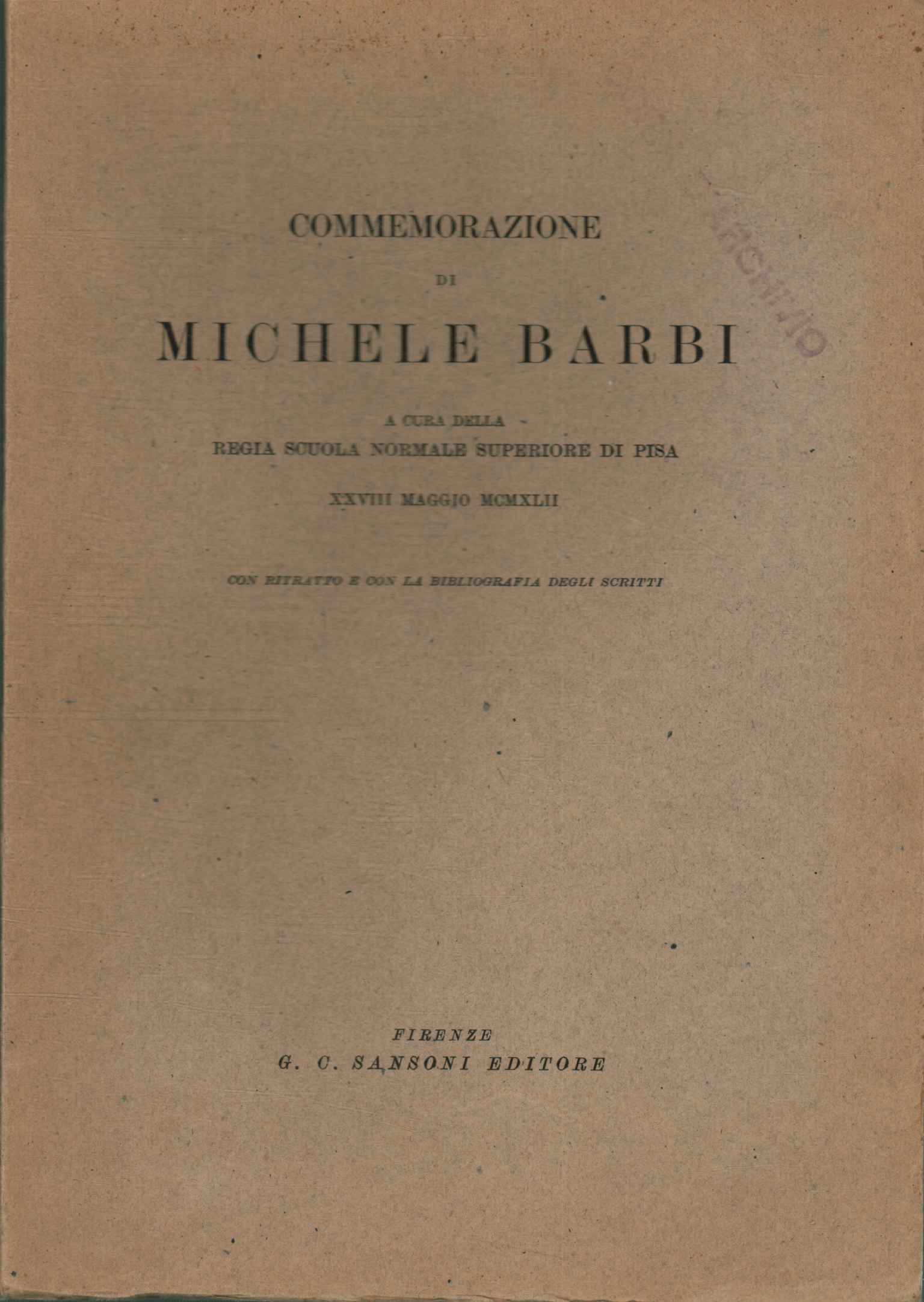 Conmemoración de Michele Barbi