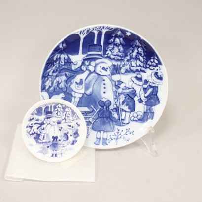 Royal Copenhagen Christmas Plate Child, Snowman, Ingrid Jensen, Ingrid Jensen, Ingrid Jensen, Ingrid Jensen, Ingrid Jensen