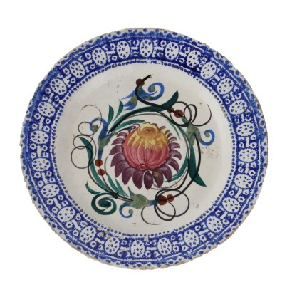 Antique Plate Ceramic of Mondovì Vedova Besio & Figli XIX Century