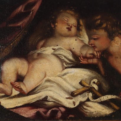 Tableau Enfant Jésus dormant avec, Enfant Jésus dormant avec Saint G