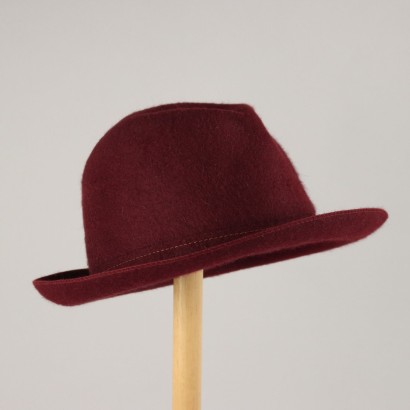 Borsalino Sombrero de Fieltro Vintage Burdeos Italia