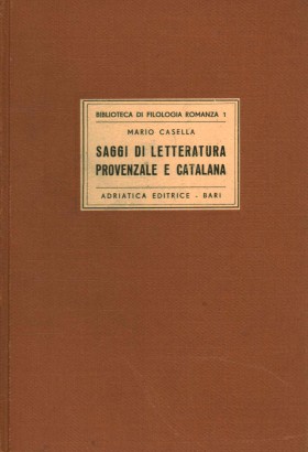 Saggi di letteratura provenzale e catalana