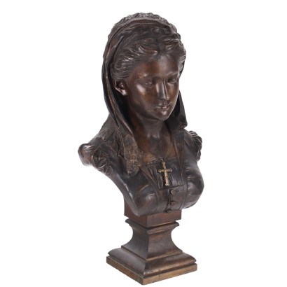 Buste de Jeune Femme en Bronze