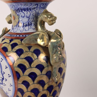 Coppia di Vasi in Maiolica a Lustro