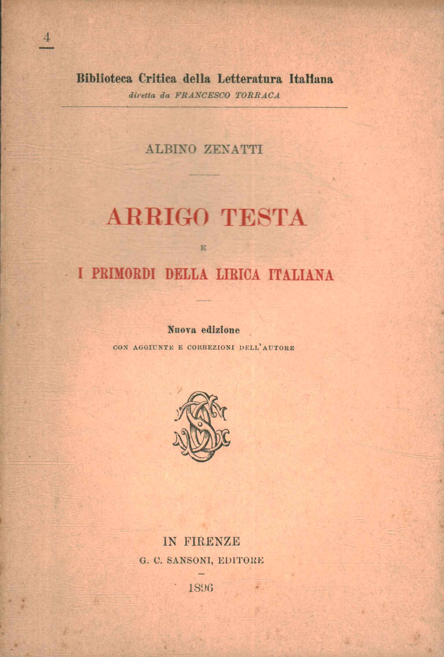 Arrigo Testa e i primordi della lirica