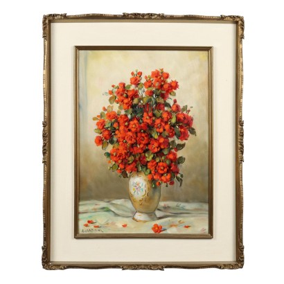 Peinture d'Alfio Paolo Graziani,Composition florale de roses rouges,Alfio Paolo Graziani,Alfio Paolo Graziani,Alfio Paolo Graziani,Alfio Paolo Graziani,Alfio Paolo Graziani