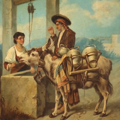 Peinture de Joseph Haier,Courtship at the Well,Joseph Haier,Joseph Haier,Joseph Haier,Joseph Haier,Joseph Haier