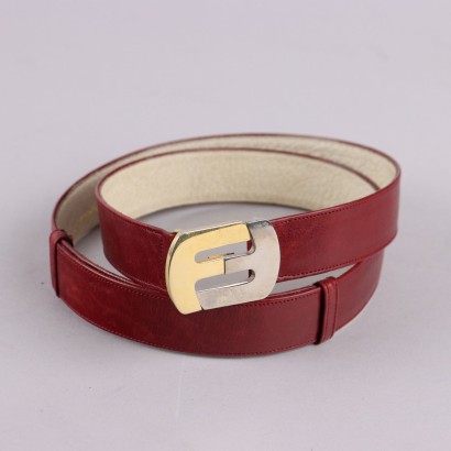 Vintage Ferragamo Belt Burgundy Leather Italy