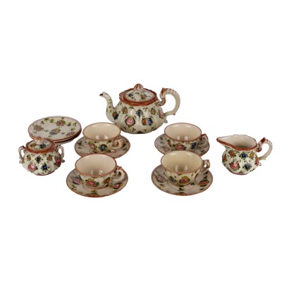 Majolica Tea Service by Maria Balossi Manufacture