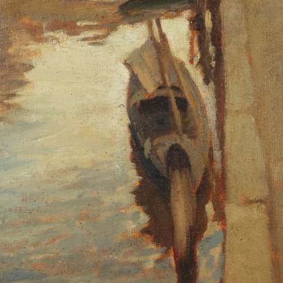 Peinture d'Emil Lindenfeld,Bateaux sur le canal,Emil Lindenfeld,Emil Lindenfeld,Emil Lindenfeld,Emil Lindenfeld