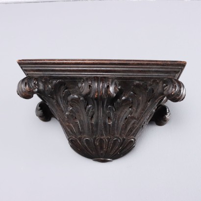 Carved Walnut Wood Shelf