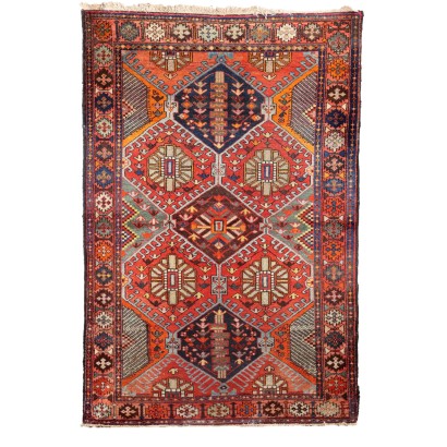 Tapis Malayer Ancien Coton Laine Noeud Gros 193 x 130 cm