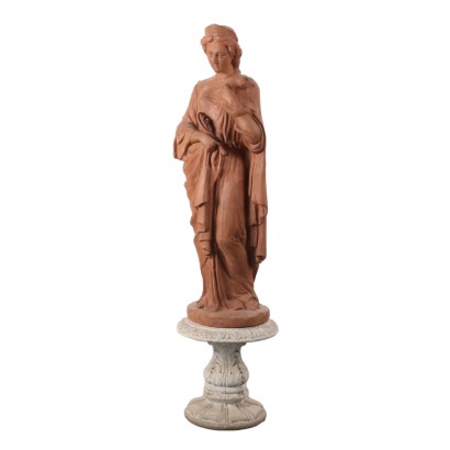 Antique Sculpture Allegorical Subject Terracotta Italy XX Century