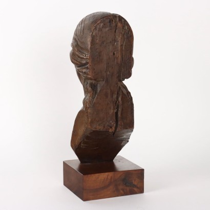 Bust of a Woman Wooden Sculpture