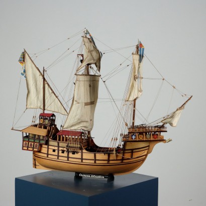 Vintage Model of a Vessle Atlantic Carrack Handmade Italy '900