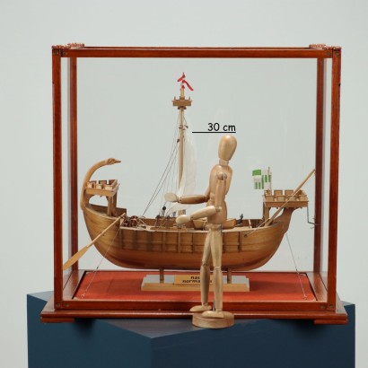 Norman Ship Model in Display Case