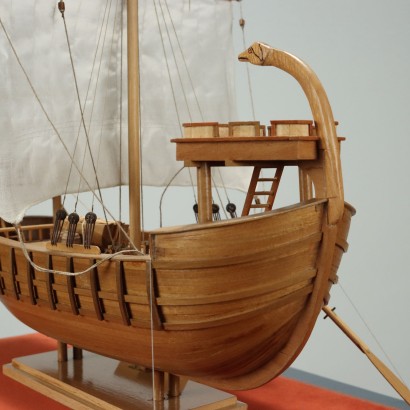 Norman Ship Model in Display Case