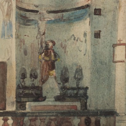 Pintura de Luigi Bisi,El antiguo baptisterio de Gravedona,Luigi Bisi,Luigi Bisi,Luigi Bisi,Luigi Bisi,Luigi Bisi