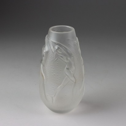 Lalique Single Flower Vase Nymphs Model