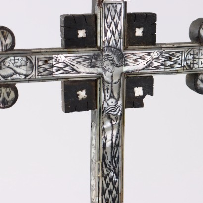 Crucifix in Wood and Mother of Pearl