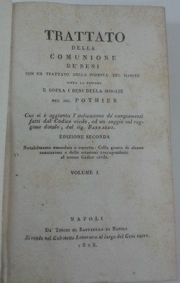 Trattato della comunione de' beni con un trattato, Robert Joseph Pothier