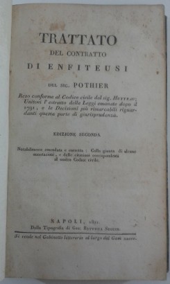 Trattato del contratto di enfiteusi. Reso conforme, Robert Joseph Pothier