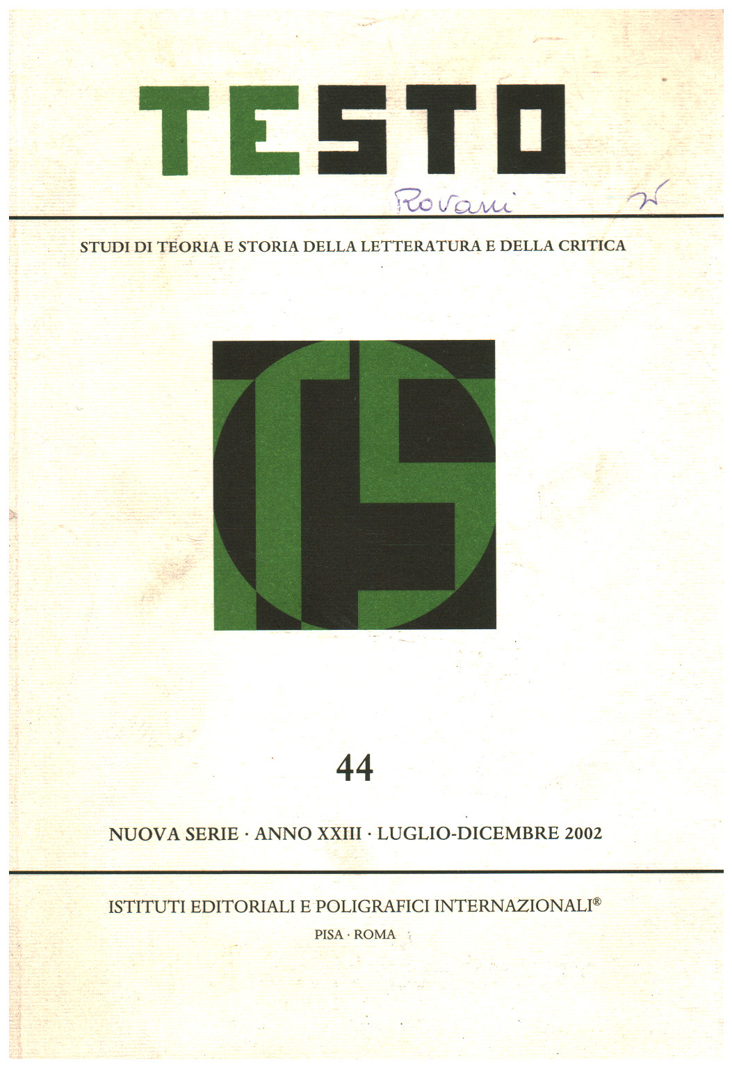 Text,44, Year XXIII, July-December,2002, AA.VV