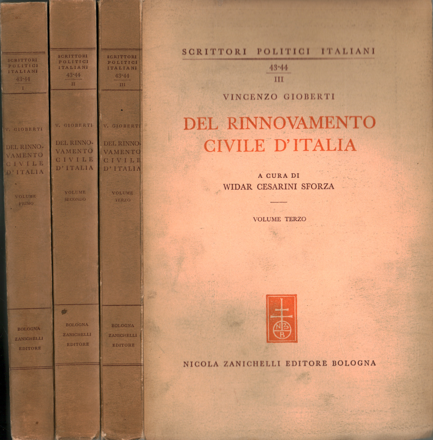 Du renouveau civil de l'Italie (3 volumes), Vincenzo Gioberti