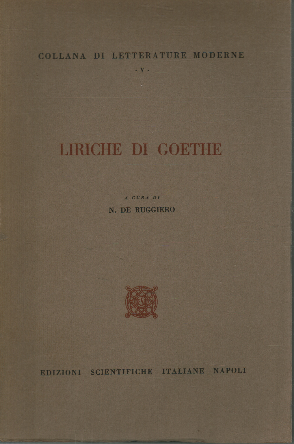 Liriche di Goethe, N. De Ruggiero