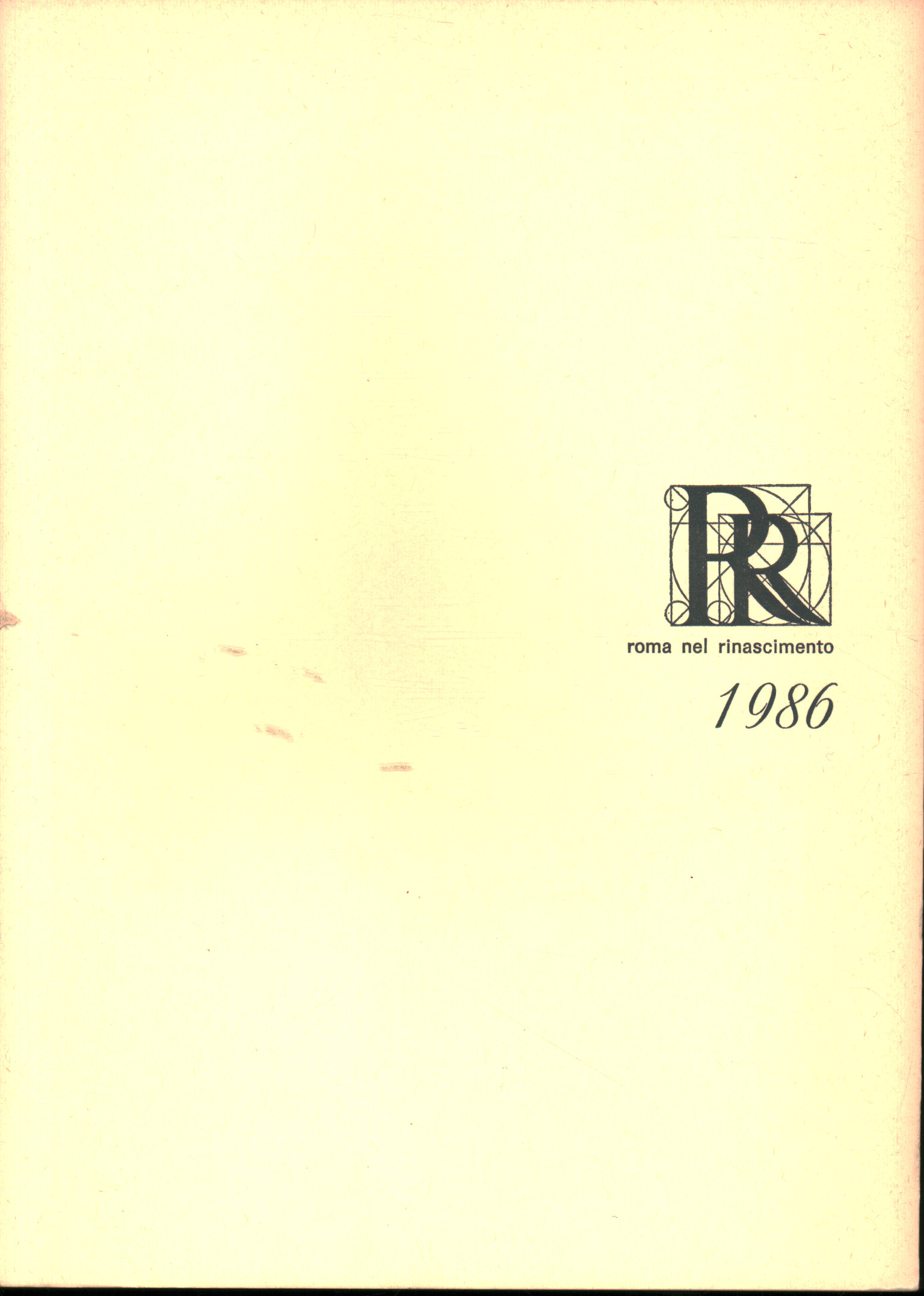 Rome à la Renaissance 1986 : bibliographie et notes, AA. VV.