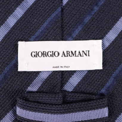 Armani Blue Striped Tie Milano Italy