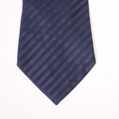 Emporio Armani Striped Blue Tie Silk Italy Milan