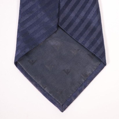 Emporio Armani Striped Blue Tie Silk Italy Milan