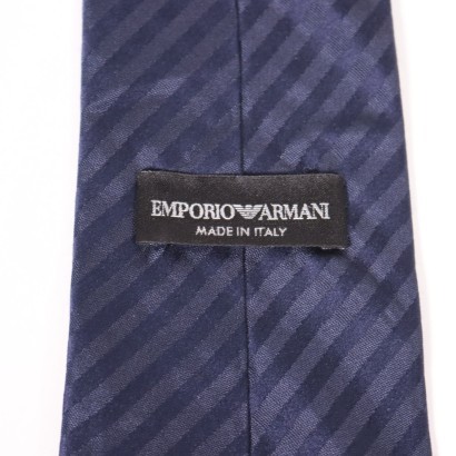 Emporio Armani Striped Blue Tie Silk Italy Milan