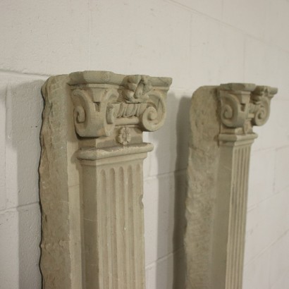 Paar Pilaster Renaissance Sandstein Italien XVI Jhd