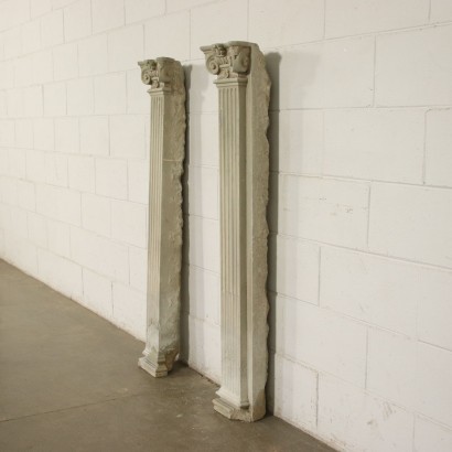 Paar Pilaster Renaissance Sandstein Italien XVI Jhd