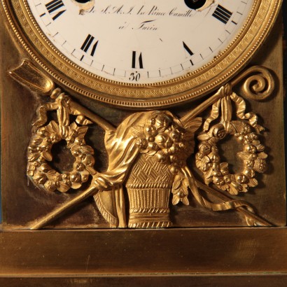 Mantel Clock Gilded Bronze Italy XIX Century