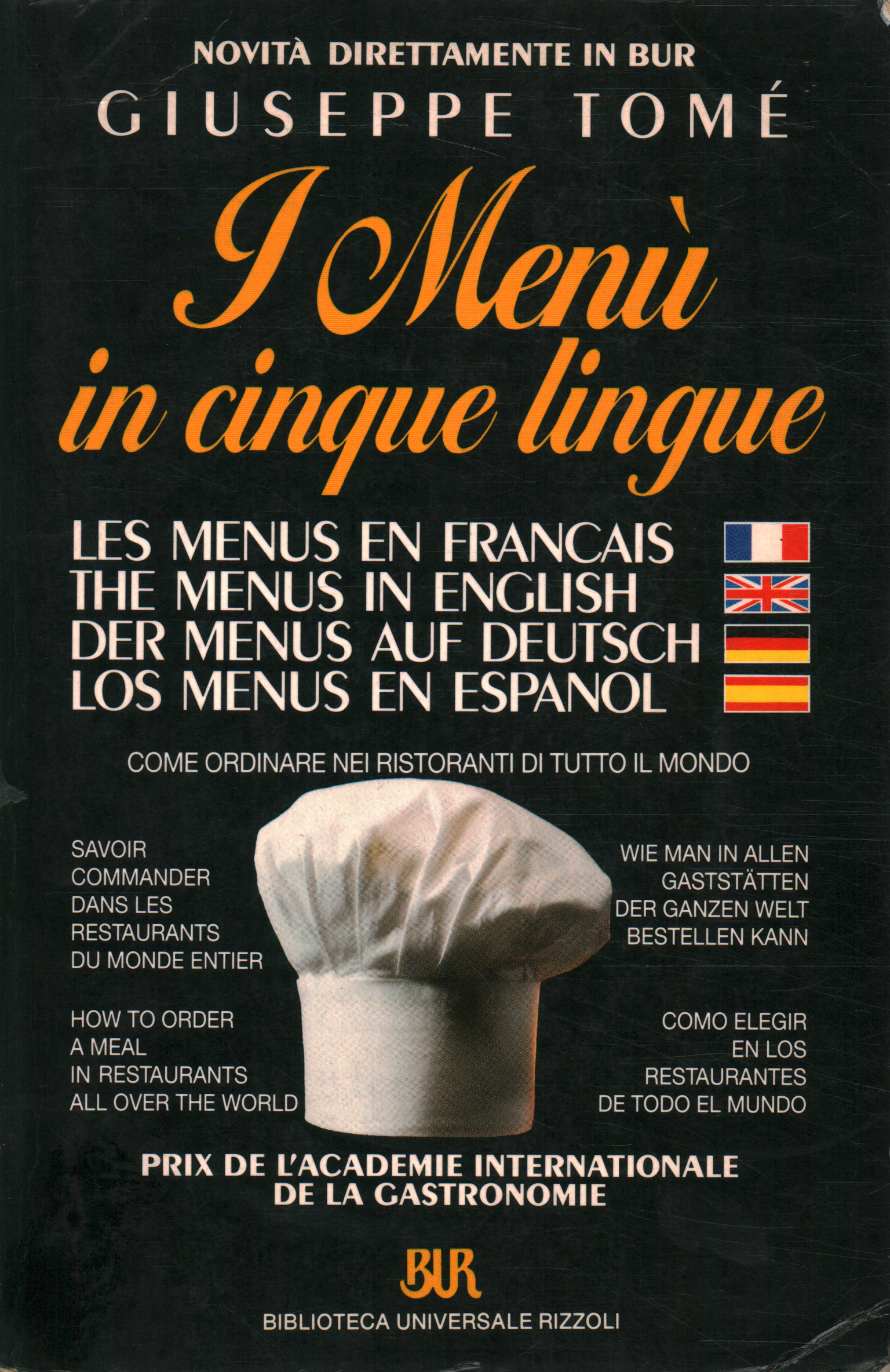 The menus in five languages