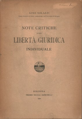 Note critiche sulla libertà giuridica individuale