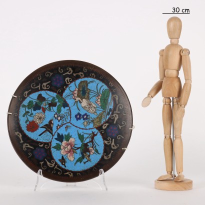 Assiette Cloisonné Cuivre Japon XIX-XX Siècle